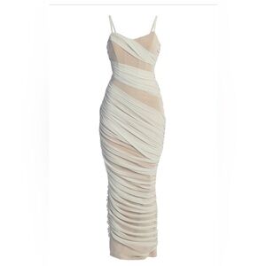 JLUXLABEL IVORY CATALINA LUREX KNIT MAXI DRESS